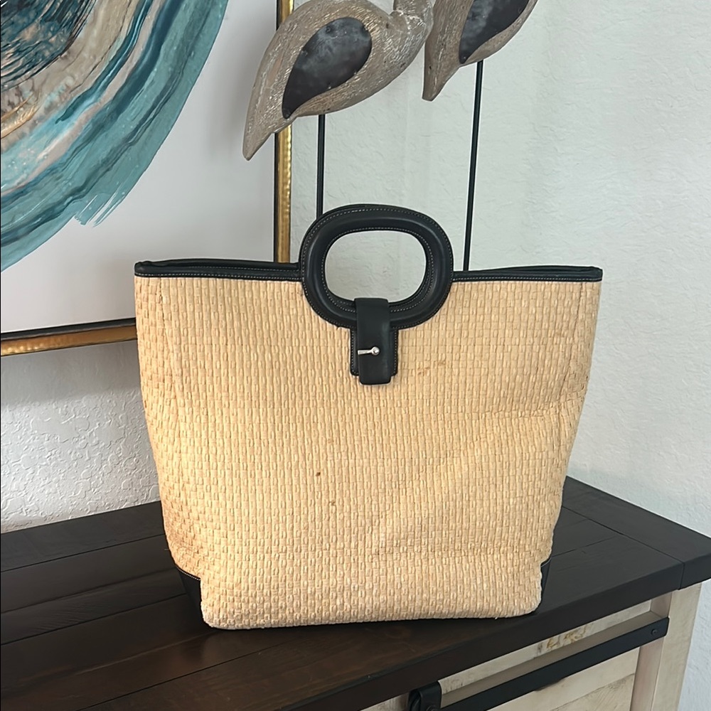 Elegant Tan and Black Women's Tote Bag